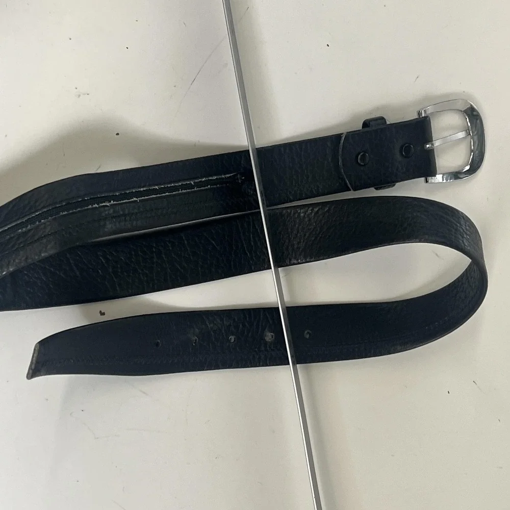 1922 Belt Mens 36 Black Steerhide Leather Hidden Zipper Money‎ Travel Security